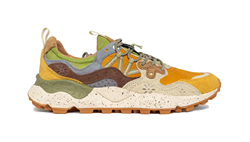 YAMANO 3 MAN Sneakers in suede nylonocher orange beige